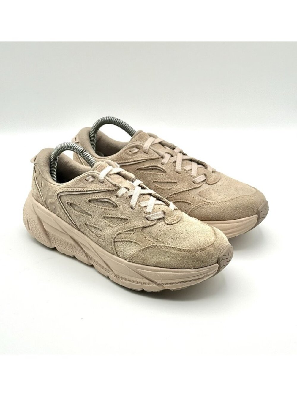 Hoka One One Clifton L Women’s 8.5/Men’s 7.5 Tan Suede Running Sneakers 1122571